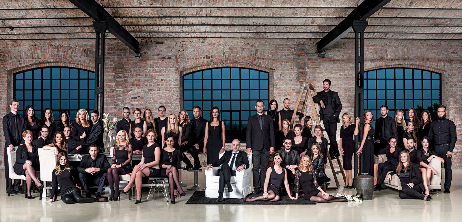 Csoportkép fotózás a Flashback studioban.