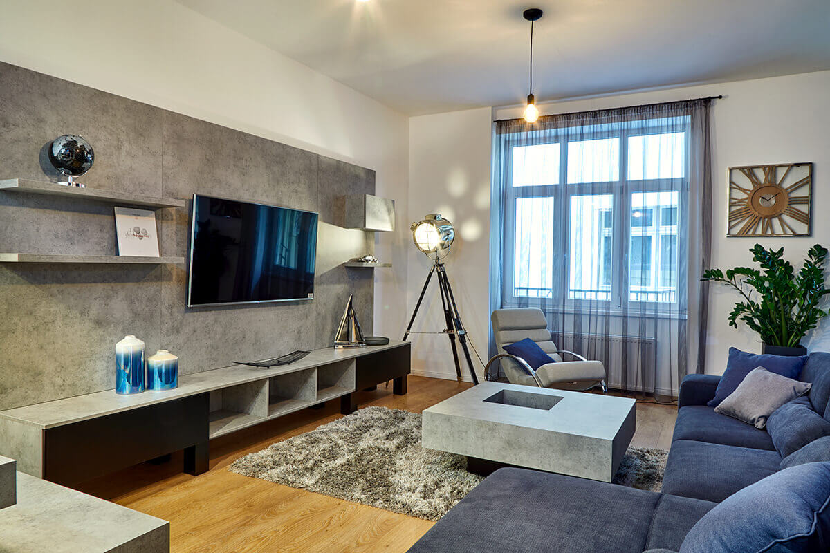 Enteriőr fotózás, egy nappaliról készített lakásfotó.